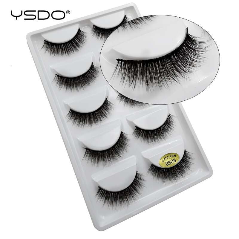 YSDO 3/5 Pairs 3D Mink Natural Hair False EyeLashes Long 100% Dramatic Eye MakeupFake Fluffy Cilios Lashes G803