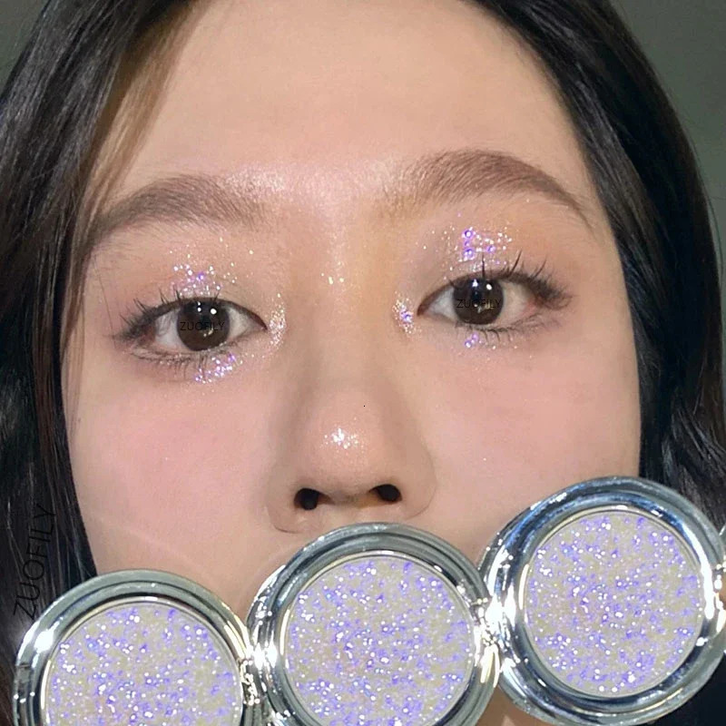 Disappears Glitter Eyeshadow Palette Purple Sequins Pigment Crystal Mud Shining Eyes Makeup Waterproof Lasting Midnight Party 240624