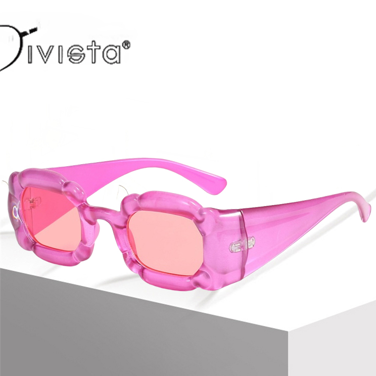 Retro Sexy Square Y2K Sunglasses For Women Men Luxury Brand Fashion Rose Pink Punk Sun Glasses Ladies Eyewear UV400 Shades S88 89910 IVISTA