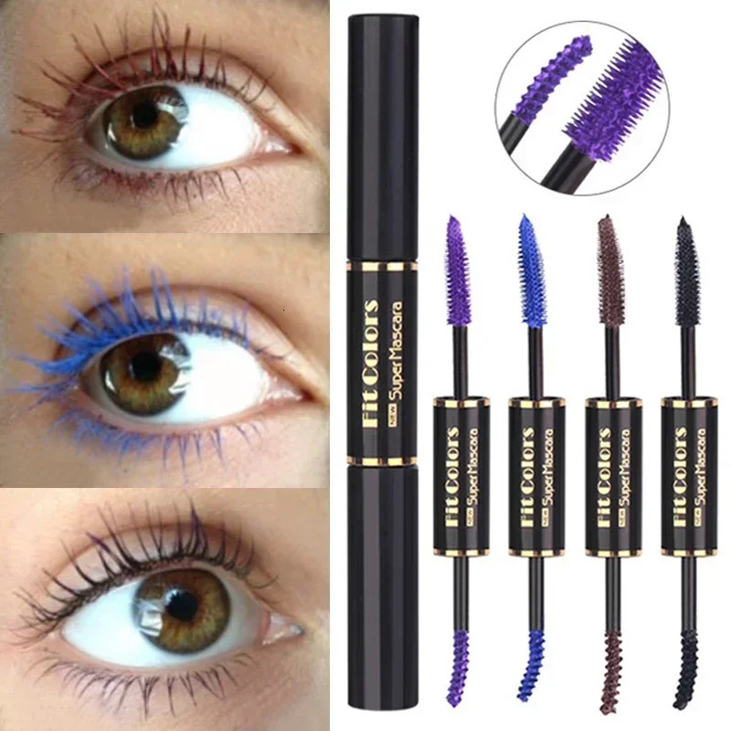 Waterproof Mascara Eyelashes Extension Thick Curling Non-smudge Quick Dry Long-lasting Blue Purple White Colorful Mascara Makeup 240625