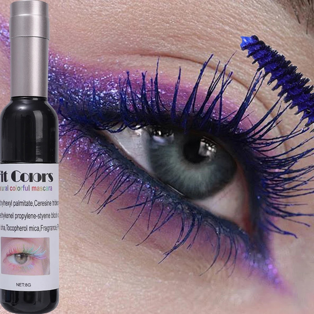 Wine Bottle 5D Silk Fiber Mascara Colorful Waterproof Lasting Curling Thick Blue Purple Pink Eyelashes Extension Mascara Makeup 240625