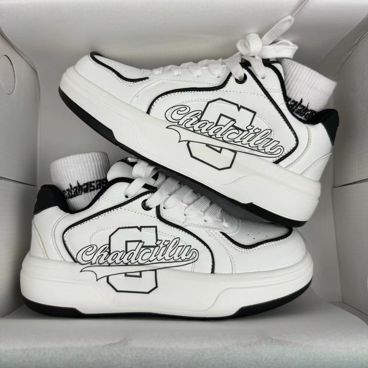 Women Ddmysports Men Trendy Casual Low Top Thick Sole New Design Sense White Versatile Athleisure Shoes Black Free Shipping Outdoor