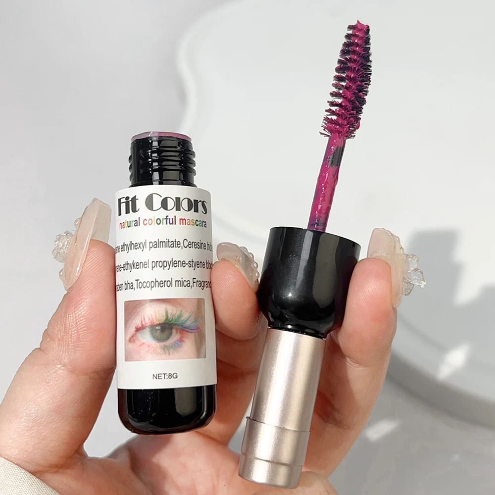 Wine Bottle 5D Silk Fiber Mascara Colorful Waterproof Lasting Curling Thick Blue Purple Pink Eyelashes Extension Mascara Makeup 240625