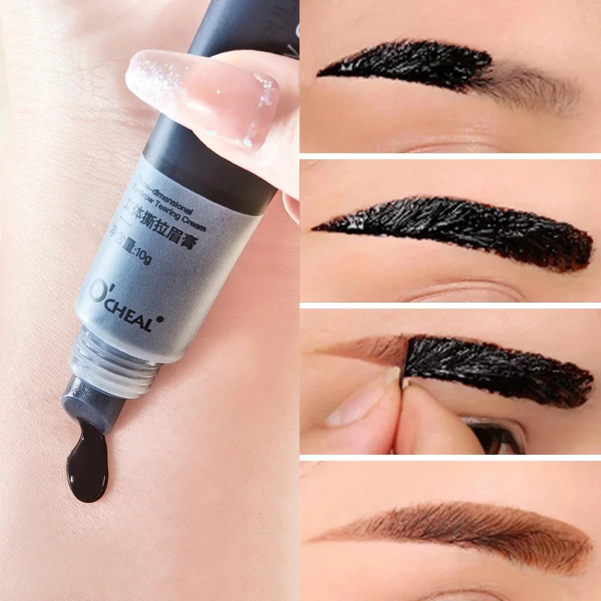 Eyebrow Gel Makeup Tearing Waterproof Long Lasting Semi-Permanent Tattoo Dye DIY Natural Brow Gel Tattoo Tint Cosmetic 4 Color 240625