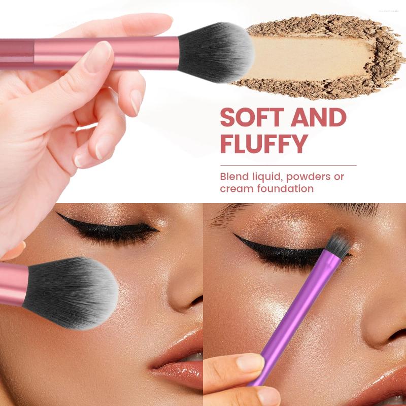 Makeup Brushes MAANGE 8PCS Brush Set Soft Fluffy Hair Make Up Foundation Blush Eyeshadow Cosmetic Tools For Beginner