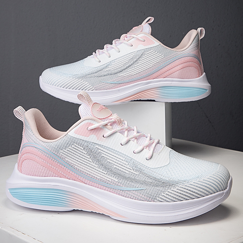 New Autumn Running Breathable Flying Women Lightweight Elastic Soft Sole Sports Students Casual Trend Women'S Shoes