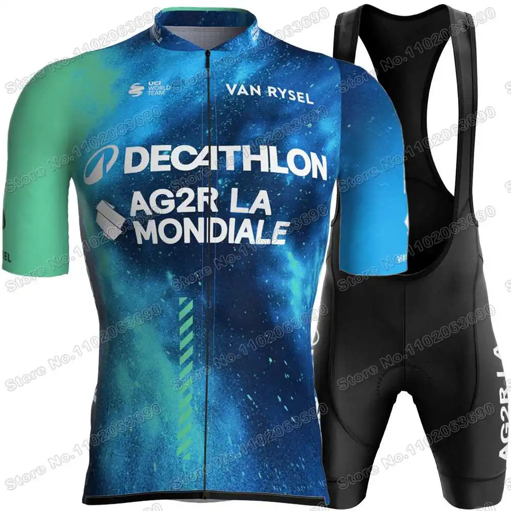 AG2R Cycling Jersey Set Summer France Pro Team Cycling Clothing Men Road Bike Shirt Suit Bicycle Bib Shorts MTB Maillot 240620