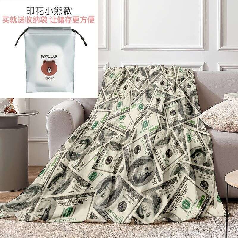 USD dollar Funny Home Gift Air Conditioning Room School Campus Dormitory Office Cover Blanket Flannel quilt high-quality Blanket