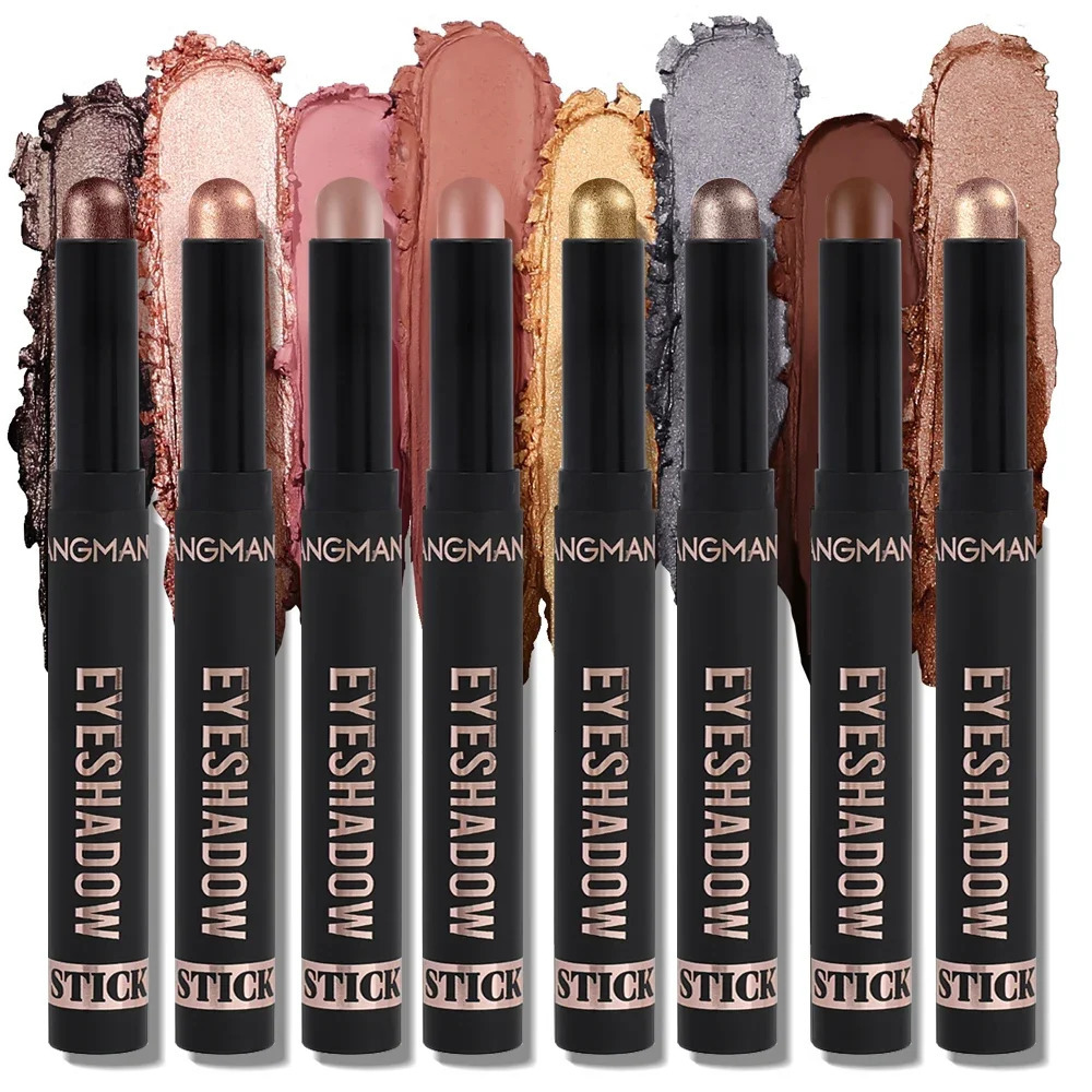 Metallic Glitter Eyeshadow Stick Shimmer Matte Lying Silkworm Eyeshadow Pencil Ultra Pigment Long Lasting Highlighter Pen Makeup 240624