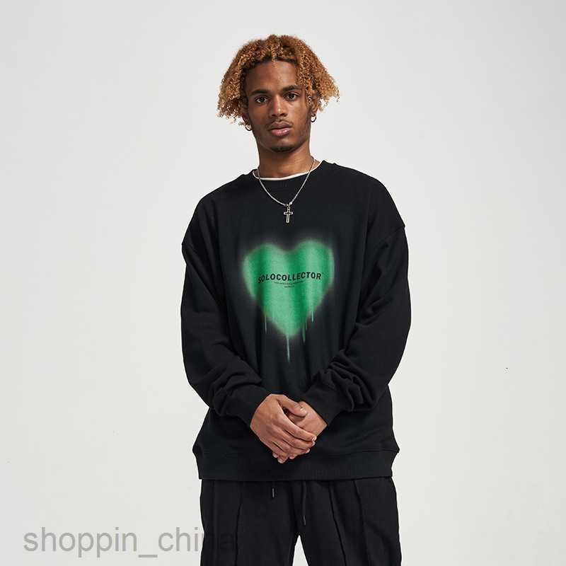 Men's Hoodies Sweatshirts Love print fashion brand round neck sweater mens BF lazy fashion brand Street trend daily casual men wear