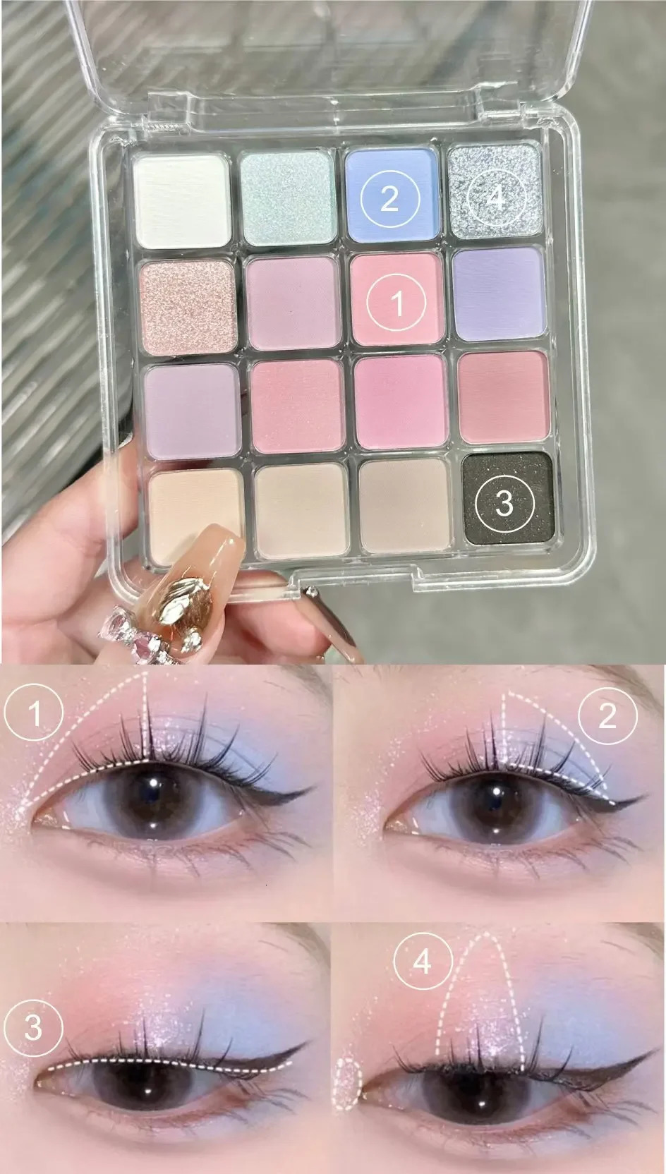 16 Colors Eyeshadow Palette Pearlescent Matte Low Saturation Waterproof Glitter Eye Shadow Lasting Eyes Makeup Korean Cosmetics 240624
