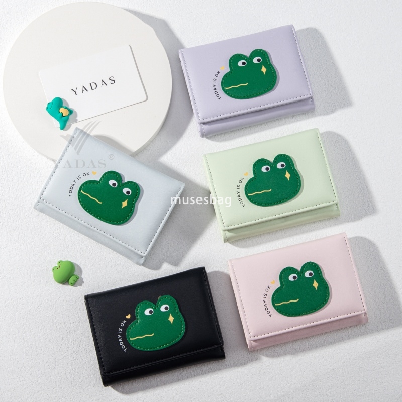 Designer Women's High end Practical Cartoon Crocodile YADAS Classic Versatile Cute Card Bag Fashionable Small PU Leather Short 30% Zero Fold Wall
