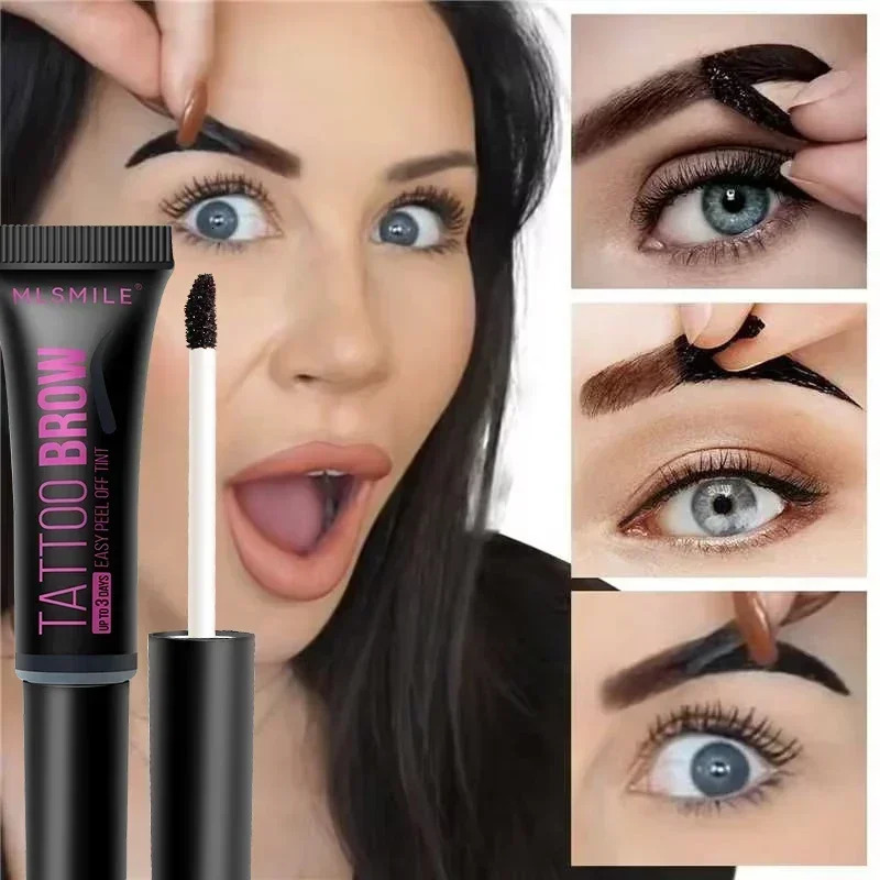 Tearing Eyebrow Gel Makeup Semi-anent Waterproof Long Lasting Tattoo Tint Sweatproof Peel Off Dye Eyebrow Cream Cosmetic 240624