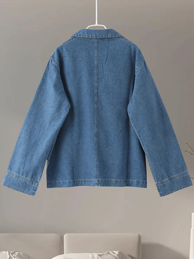 Spring Casual Denim Top Pants Sets Women Long Sleeve Turndown Collar Pullover Wide Leg Pant Female Suit Summer Lady Outfits 240618