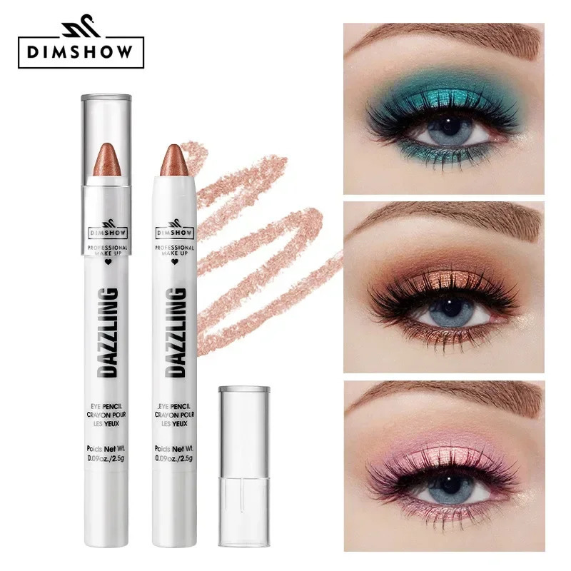 12 Colors Pearlescent Eyeshadow Pencil Waterproof Long Lasting Glitter Shimmer Eye Shadow Pen Eyeliner Stick Eyes Makeup Tools 240624