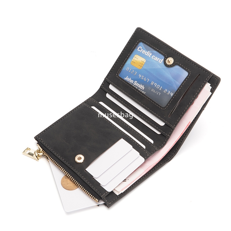 Fashionable men's designer classic PU wallet European and American retro multifunctional stitching short style multi card clip vertical style zer