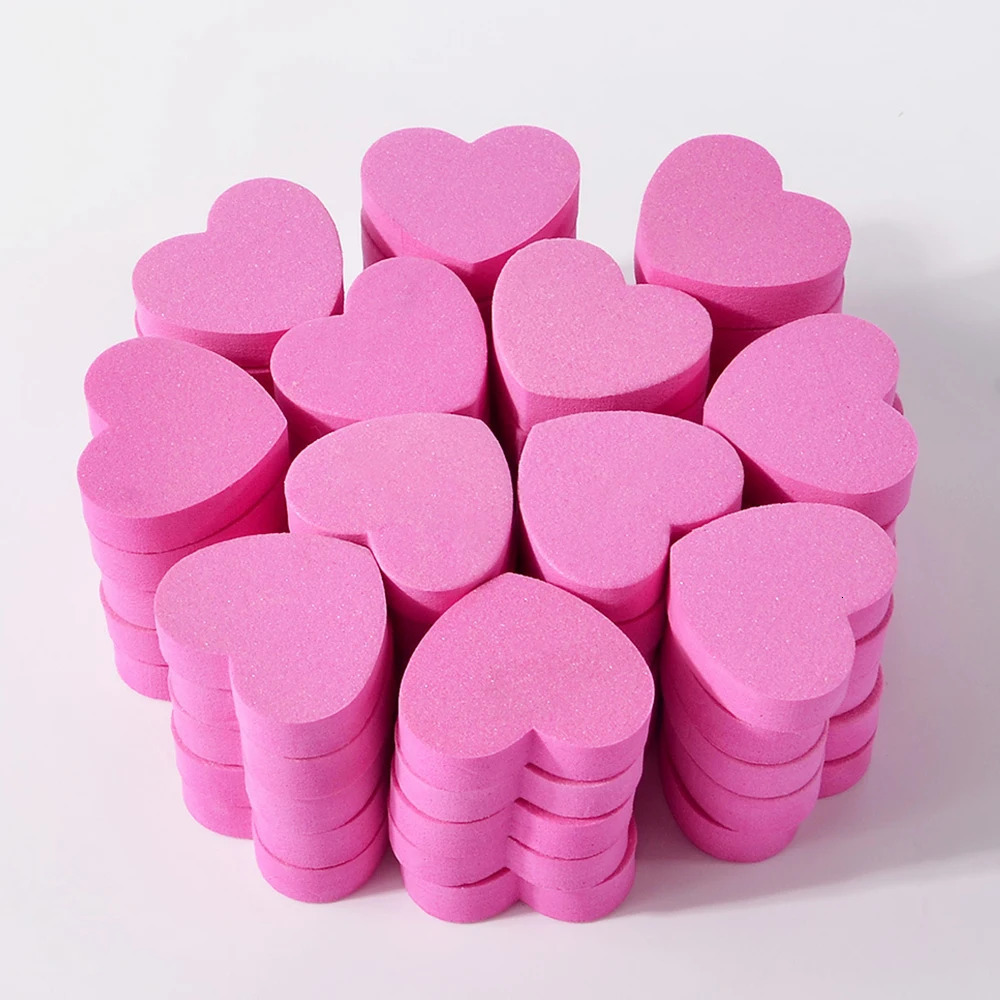 1pc5pcs10pcs Heart Sponge Nail Files Blocks 180240 Double-sided Polishing Sanding Buffer Washable Sandpaper Manicure Tools 240625