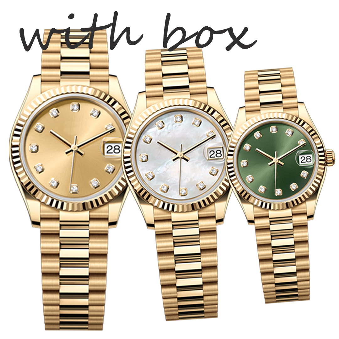 luxury mens watches 36/41mm automatic movement stainless steel gold watch 28/31 women 2813 mechanical quartz super luminous couples style classic wristwatches