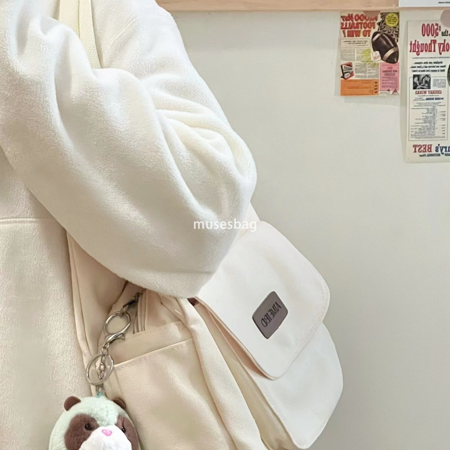 Street trend college style student commuting bag, Japanese Instagram style retro commuting tote bag women's new niche design simple and casual ca