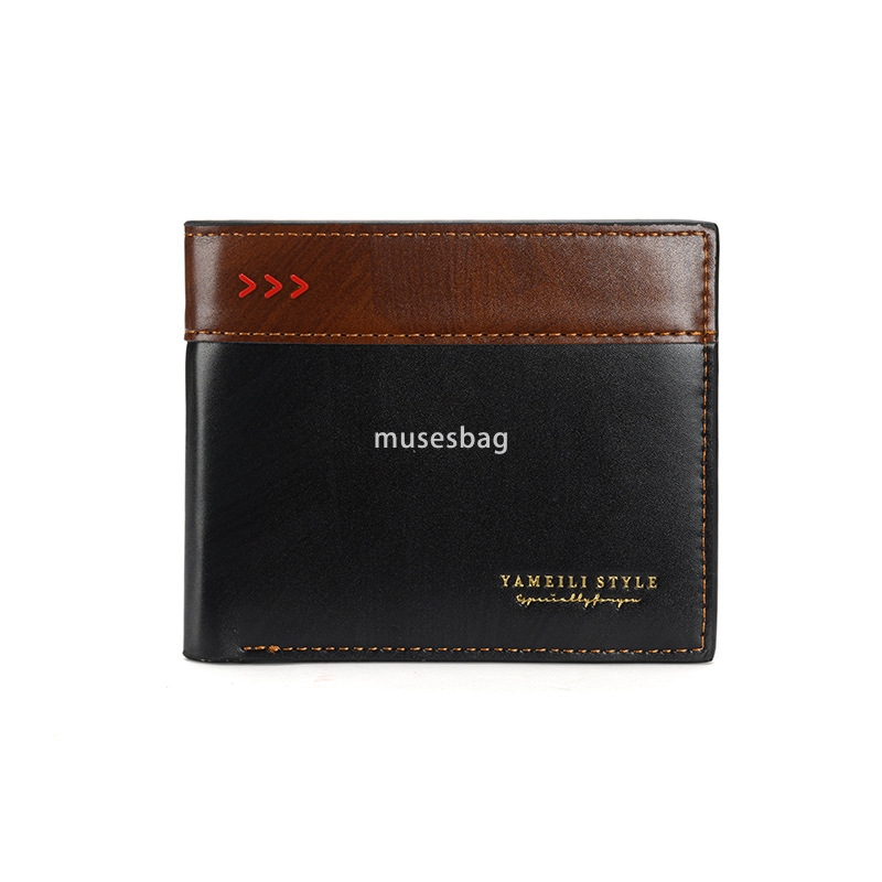 Fashionable men's high-end feeling classic retro wallet retro short and ultra-thin wallet practical handheld bag men's change bag card bag m