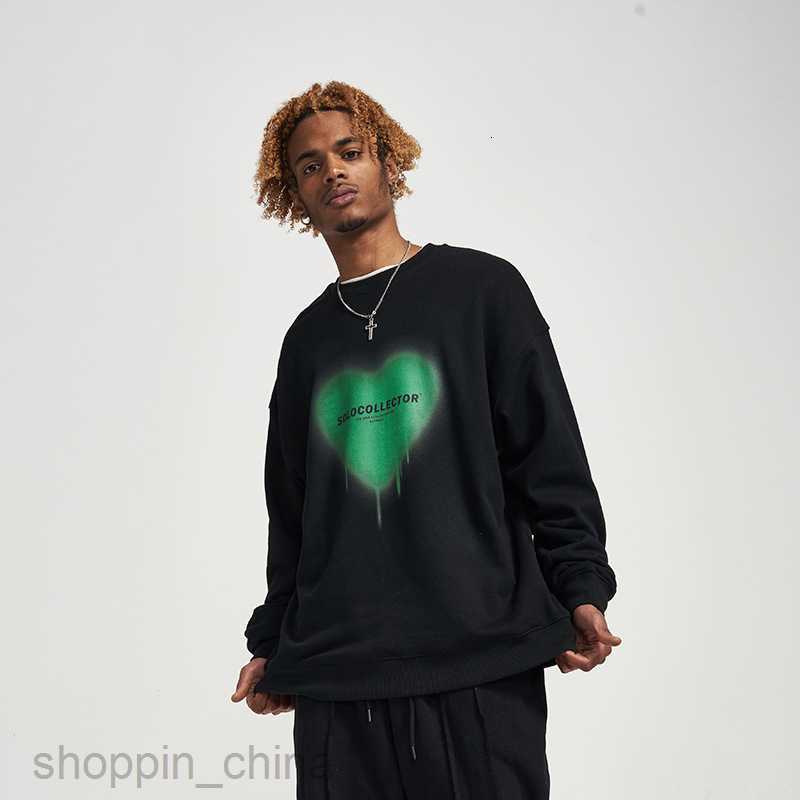 Men's Hoodies Sweatshirts Love print fashion brand round neck sweater mens BF lazy fashion brand Street trend daily casual men wear