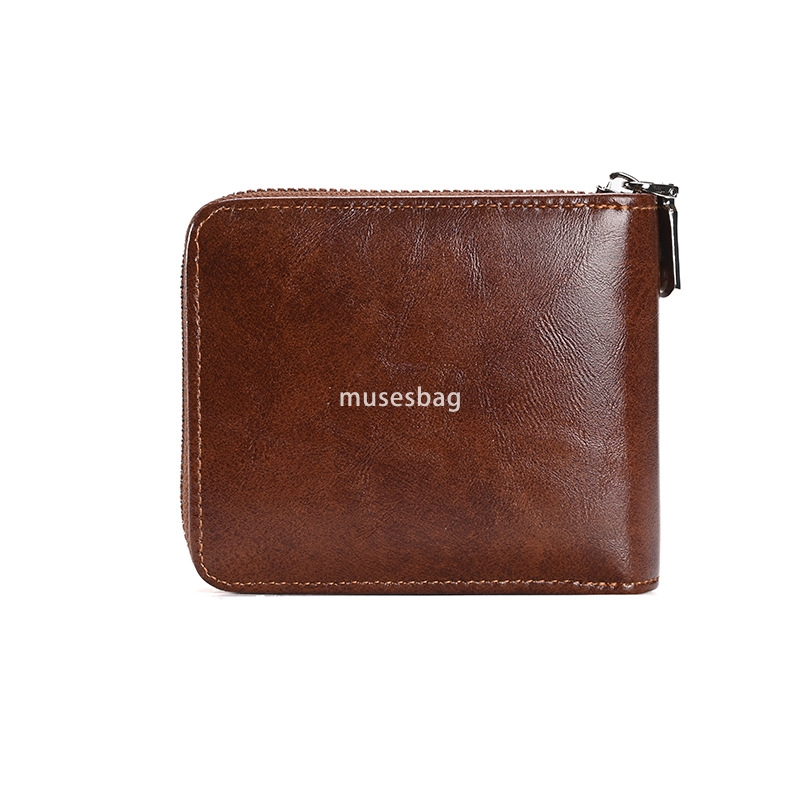 Fashionable men's designer temperament retro wallet horizontal anti-theft brush casual practical multi card slot US dollar short wallet RFID cros