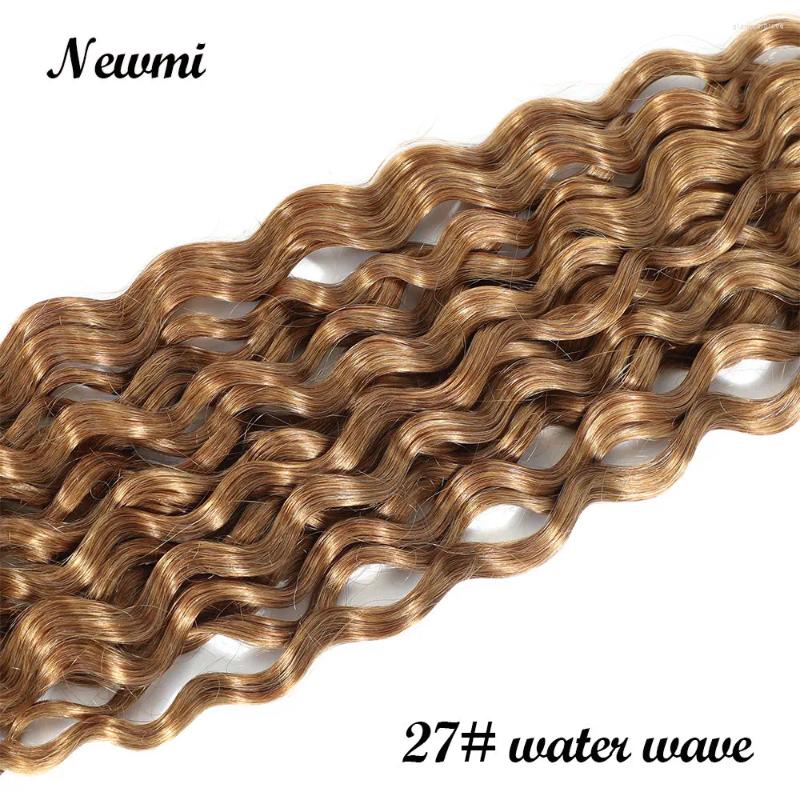 30# Deep Wave Bulk Human Braiding Hair For Boho /Bohemian Braids Water No Weft Put Curls In Brown Color 27#