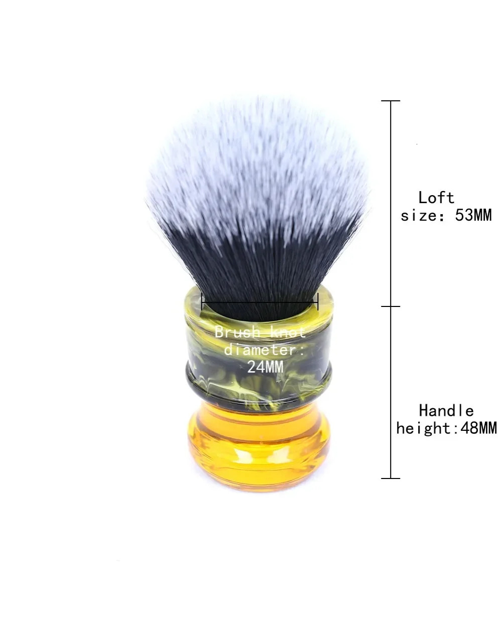 Yaqi 24MM Men Wet Shave Brushes Sagrada Familia BlackWhite Tuxedo Synthetic Fibre Resin Handle o240624