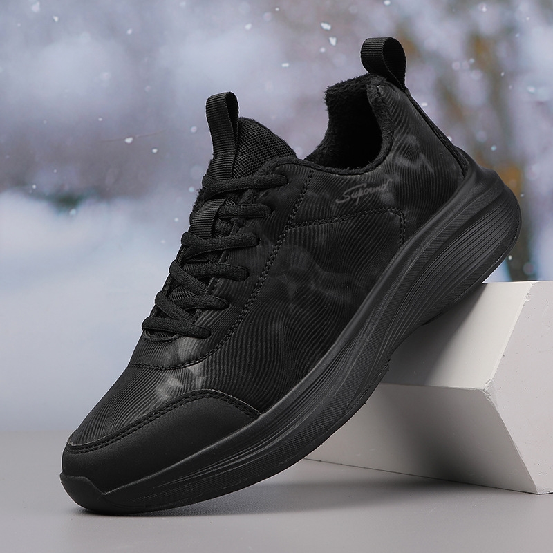 Men'S Shoes New Spring And Autumn Men'S Sports Shoes Black Light Travel Shoes Velvet Cotton Shoes Men Small White Shoes