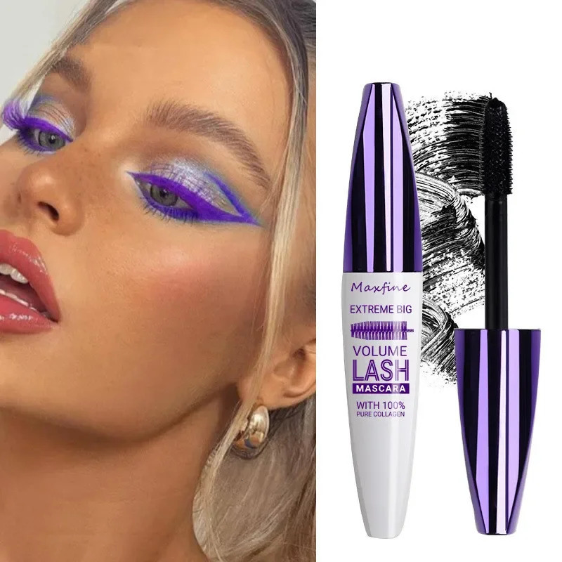 Colorful Matte Mascara 4D Silk Fiber Waterproof Lasting Curling Eyelashes Extension Black Purple Mascara Eyes Makeup Cosmetics 240625