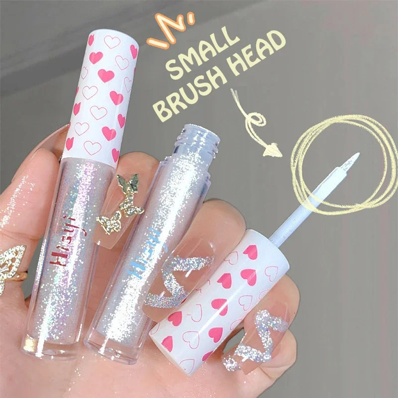 Liquid Eye Shadow Highlighter Water Proof Super Shiny Lasting Flakes Monochromatic Glitter Brighten Silkworm Makeup Maquillaje 240624
