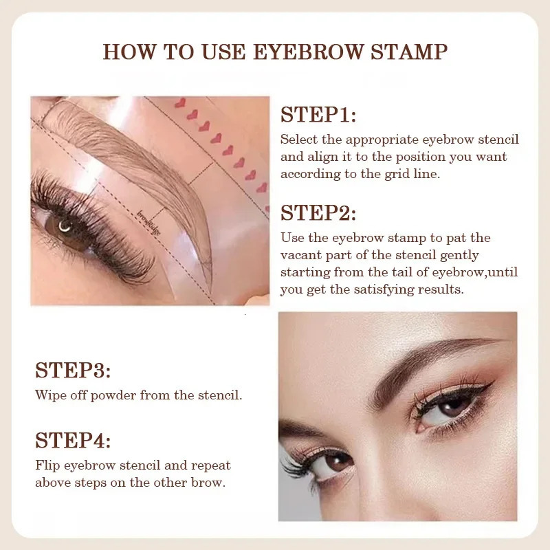Makeup Eyebrow Powder Stamp Shaping Kit Eyebrow Pencil Stencil Make-up for women Female Cosmetics 240625