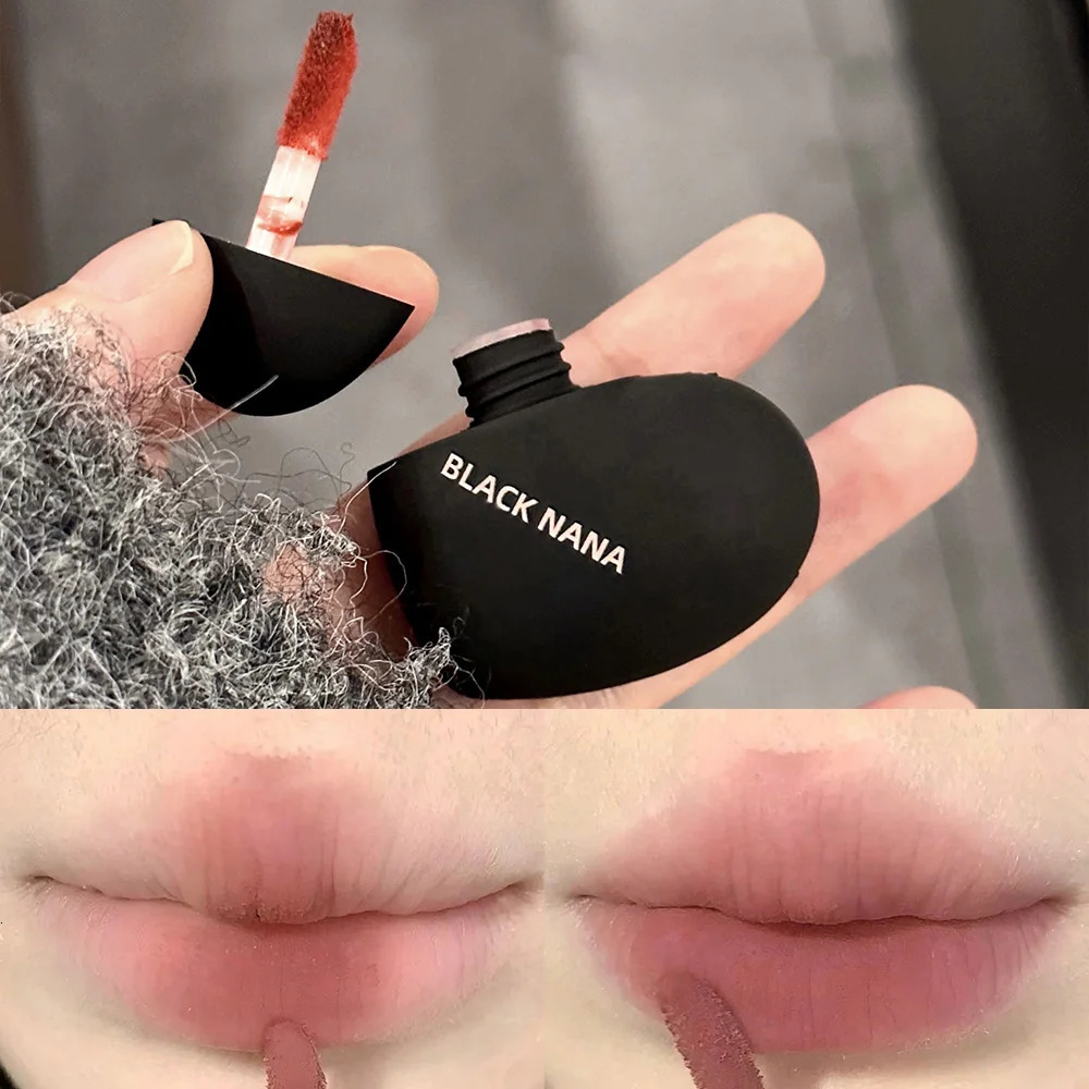 Black Silver Heart Lipstick Velvet Matte Lip Mud Clay Lip Gloss Liquid Lip Tint Cream Pigment Long Lasting Silky Lips Cosmetics 240624