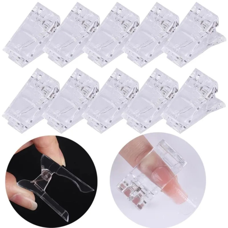 125Pcs Acrylic Nail Clip Transparent Gel Quick Building Nail Tips Clips Fingernail Extension UV Clamps Manicure Art Nail Form 240625
