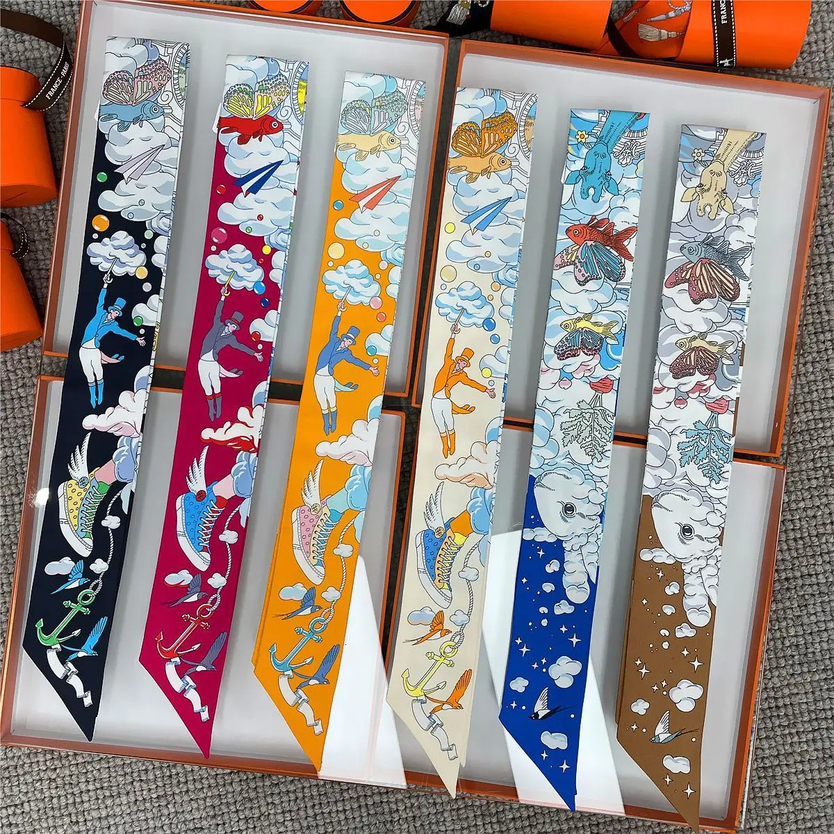 Korean Version Of The New Versatile Cloud Vientiane Female 18mm Twill Silk Mulberry silk Ribbon Wrapped Bag Handle Ribbon Scarf 240625