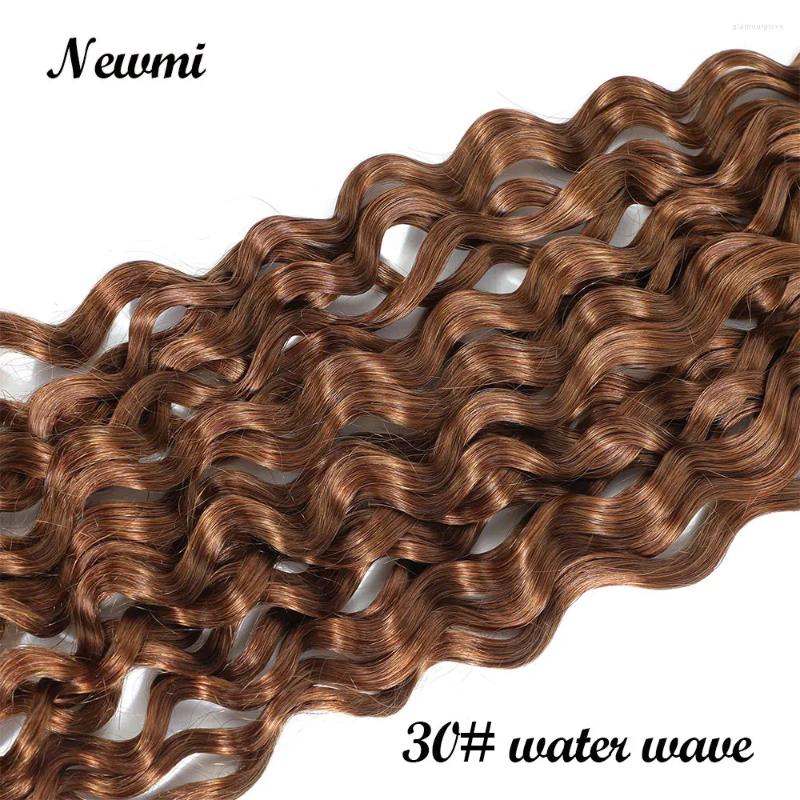 30# Deep Wave Bulk Human Braiding Hair For Boho /Bohemian Braids Water No Weft Put Curls In Brown Color 27#