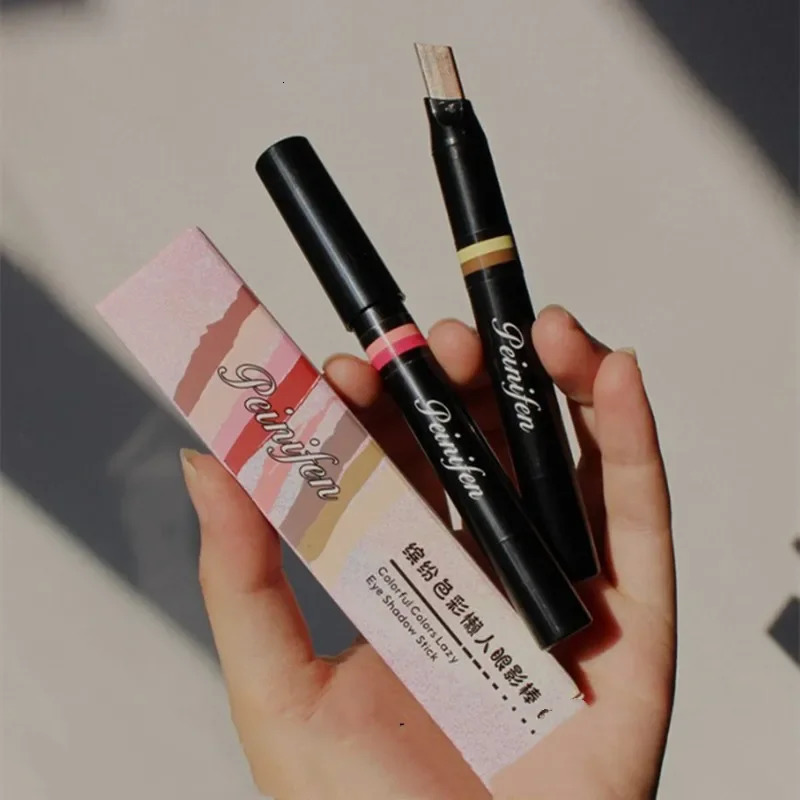Double Color Eyeshadow Stick Gradient Shimmer Color Eye Shadow Cream Pen Eye Makeup Cosmetic Eyeshadow Stick Korean Makeup 240624