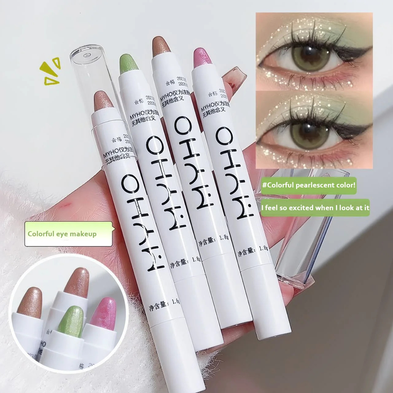 13 Color Eyeshadow Pencil Pearlescent Matte White Brighten Eyes Head Contour Shadow Stick Glitter Eyeshadow Highlighter Pen Tool 240624