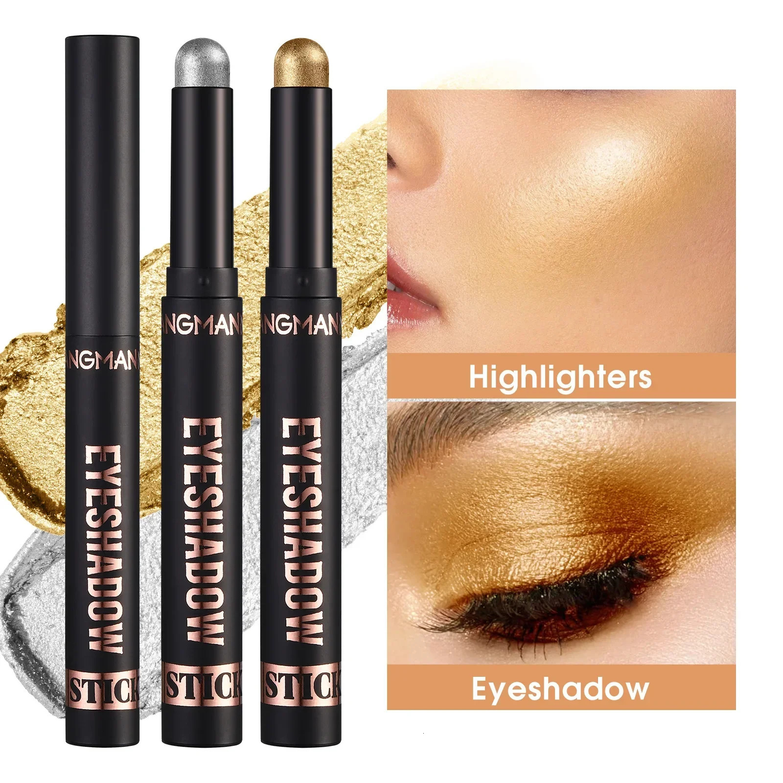 Waterproof Glitter Brown Eyeshadow Pen Lasting Shimmer Matte Lying Silkworm Eyeshadow Pencil Highlighter Stick Eyes Makeup Tools 240624
