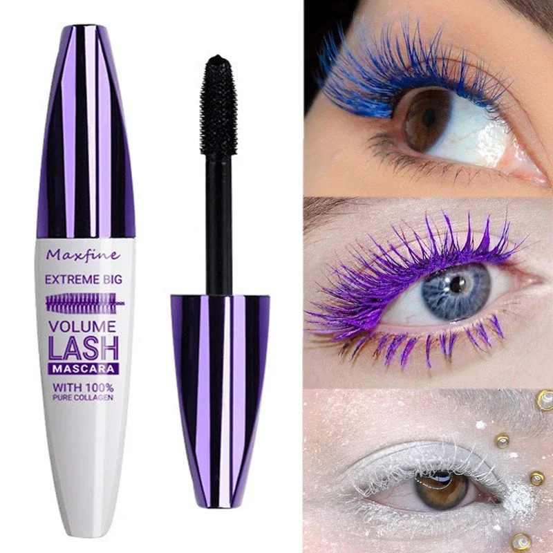 5D Silk Fiber Colorful Mascara Makeup Waterproof Lasting Black Purple Curling Matte Eyelashes Extension Mascara Lash Cosmetics 240625
