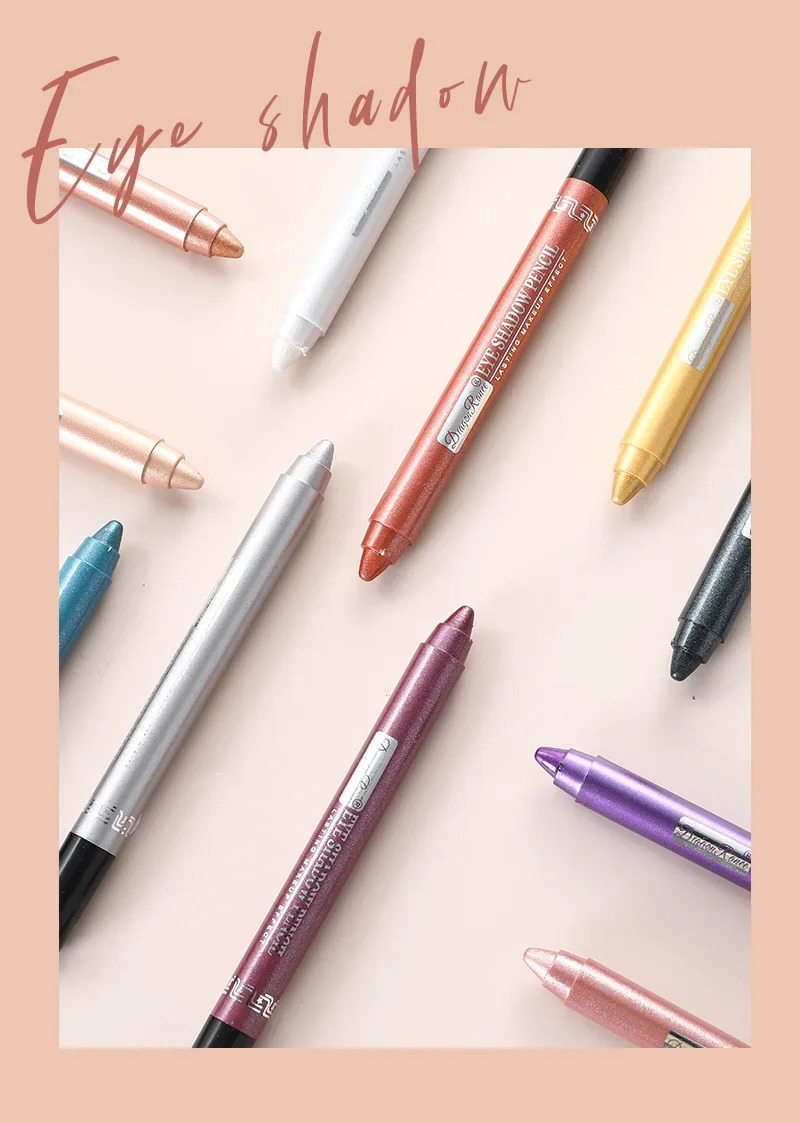 Pearlescent Eyeshadow Pen Lying Silkworm Eyeliner Pencil with Sharpener Matte Waterproof Eye Shadow Stick Eyes Makeup Cosmetics 240624