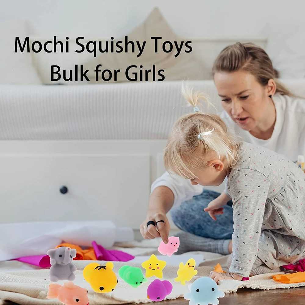 72PCS Mochi Squishy Toys Squishies Fidget Toys Kawaii Animals for Party Favors Classroom Prize Fillers Pack Bulk Gift Boys Girls