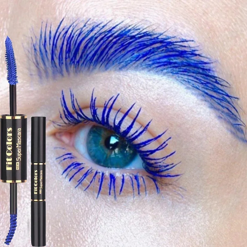 Waterproof Mascara Eyelashes Extension Thick Curling Non-smudge Quick Dry Long-lasting Blue Purple White Colorful Mascara Makeup 240625