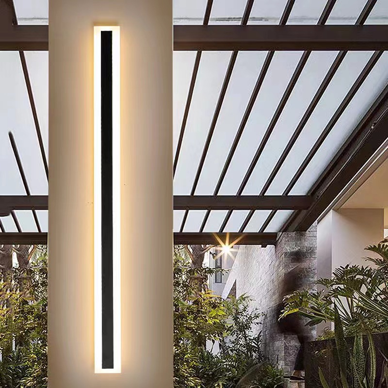 Modern IP65 Waterproof outdoor Long Strip LED wall lamp villa courtyard Wall Light Garden porch Sconce Light garage Luminaire