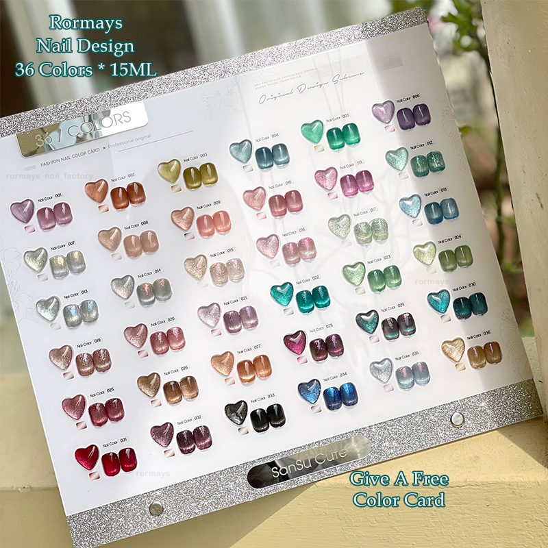 Rormays Star Cat's Eye gel Polished 36PCS Shiny White Moonlight Cat's Eye UV LED Soaked Durable Varnish Nail Art Factory 15ML