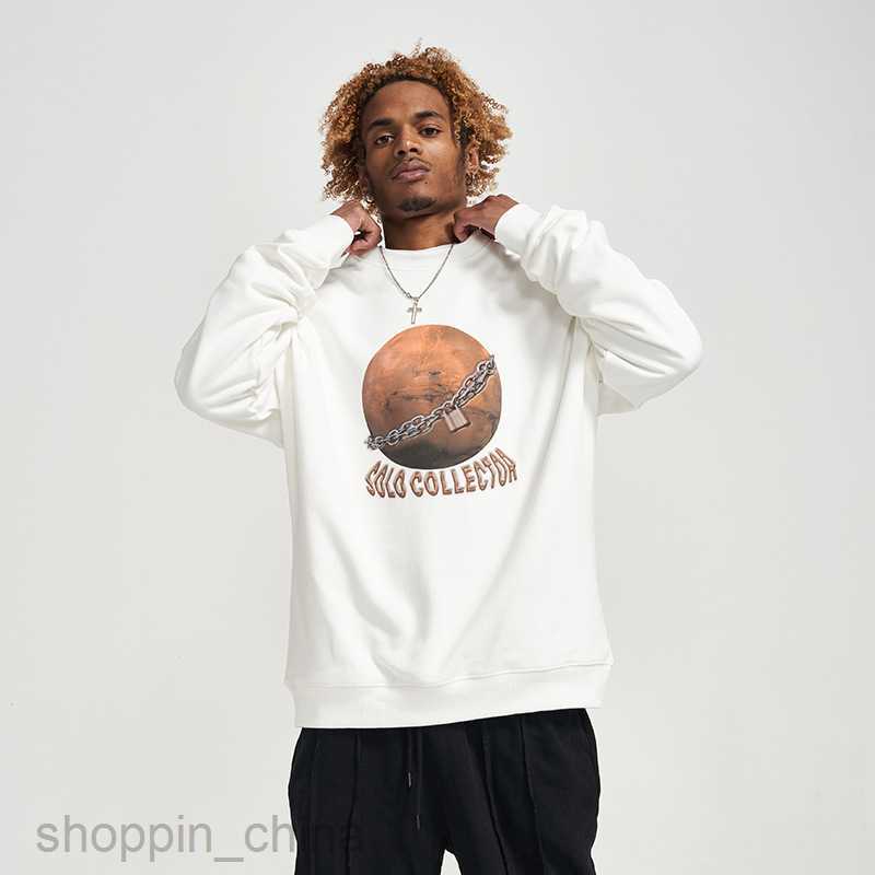 Men's Hoodies Sweatshirts Men's clothing spring style personalized blockade planet sweater letter casual round neck loose men sweater