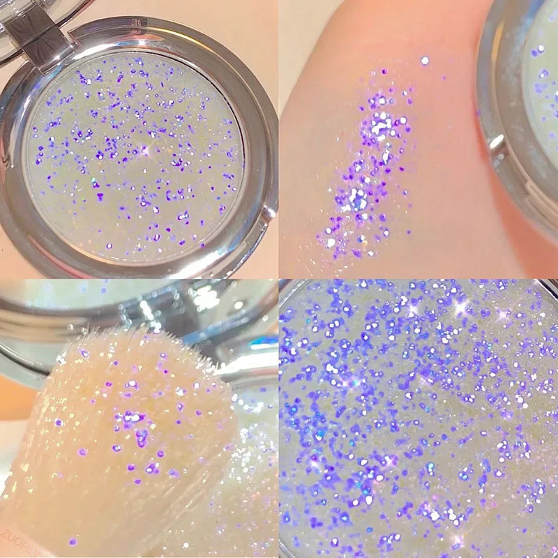 Disappears Glitter Eyeshadow Palette Purple Sequins Pigment Crystal Mud Shining Eyes Makeup Waterproof Lasting Midnight Party 240624
