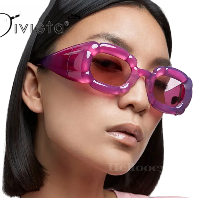 Retro Sexy Square Y2K Sunglasses For Women Men Luxury Brand Fashion Rose Pink Punk Sun Glasses Ladies Eyewear UV400 Shades S88 89910 IVISTA