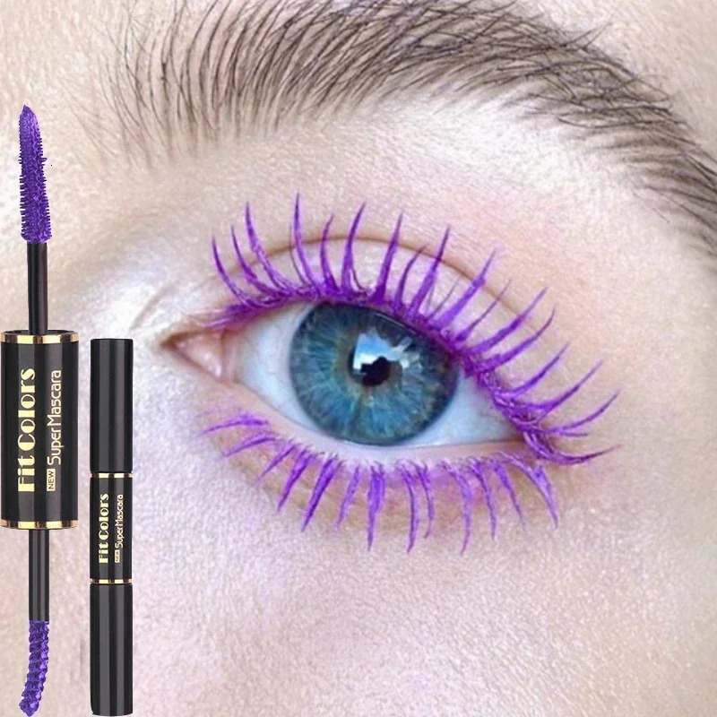 Waterproof Mascara Eyelashes Extension Thick Curling Non-smudge Quick Dry Long-lasting Blue Purple White Colorful Mascara Makeup 240625