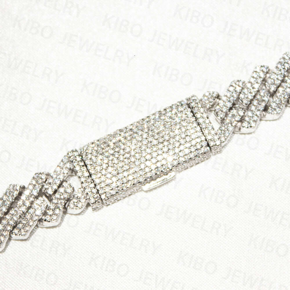 Hiphop Rapperjewelry Iced Out Necklace for Men Women 8mm Sterg Sier Moissanite Dia Cuban k Chain